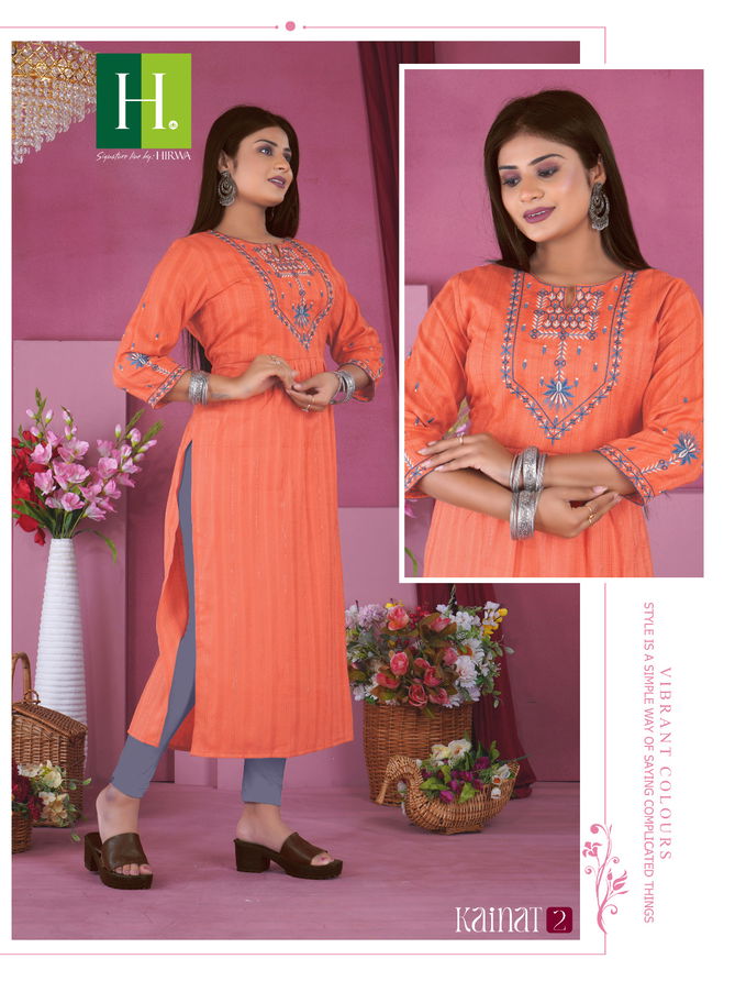 Hirwa Kainat Casual Naira Cut Designer Kurtis Catalog